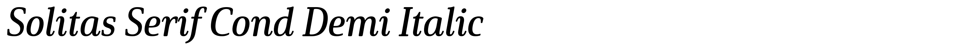 Solitas Serif Cond Demi Italic